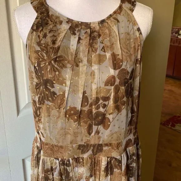 Candalite Gold Brown Tan Maxi Dress XL - Picture 3 of 9